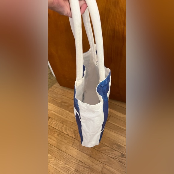 Augustinus Bader x Tiffany Bouelle EUC tote canvas shoulder bag blue white - Picture 7 of 10